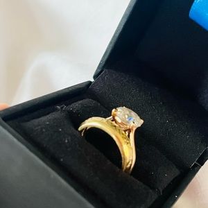 2 carat 10k moissanite and 14k band/